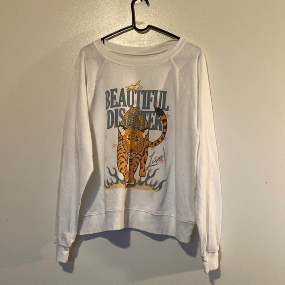 Odd People The beautiful Disaster long sleeve rayon blend band sweatshirt